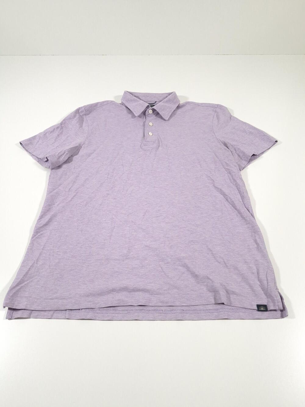 Faherty Movement Polo Shirt Mens L Purple Solid Jersey Stretch Knit Casual